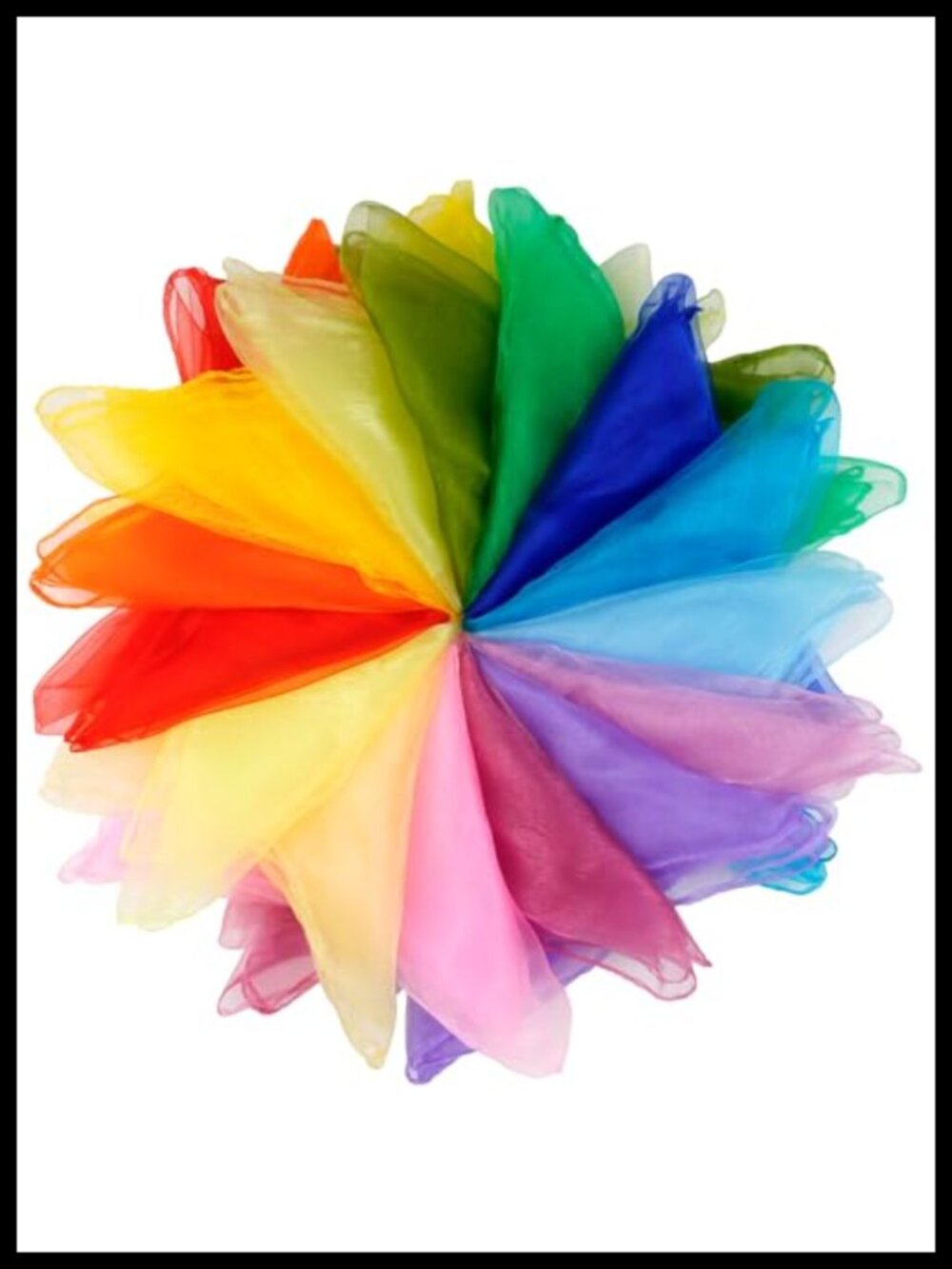 15 Pc Kids Play Scarves Nylon Juggling Dance Sensory Toy Set